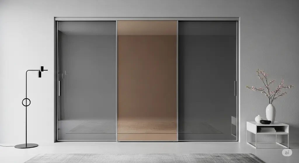 Moderná vstavaná skriňa na mieru v minimalistickom interiéri
